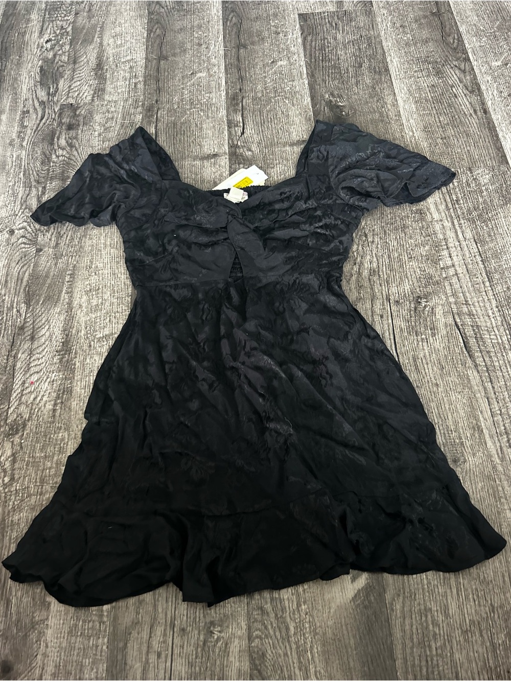 Black Floral Dillards NWT Mini Dress with V-Neck